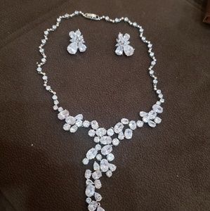 Necklace with earings wedding set with Swarovski